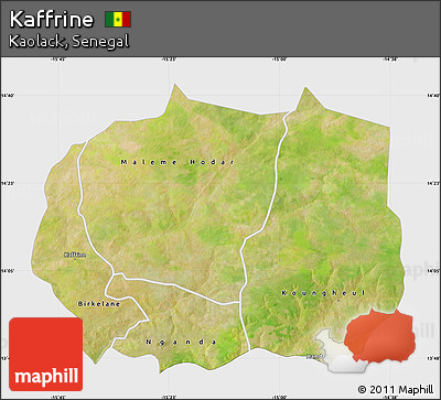Satellite Map of Kaffrine, single color outside