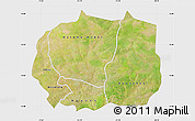 Satellite Map of Kaffrine, single color outside