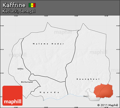 Silver Style Map of Kaffrine, single color outside
