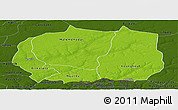 Physical Panoramic Map of Kaffrine, darken