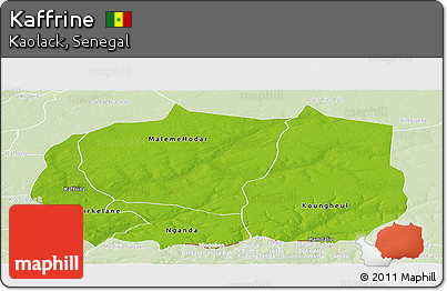 Physical Panoramic Map of Kaffrine, lighten