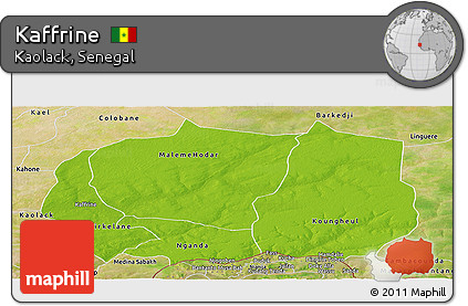 Physical Panoramic Map of Kaffrine, satellite outside