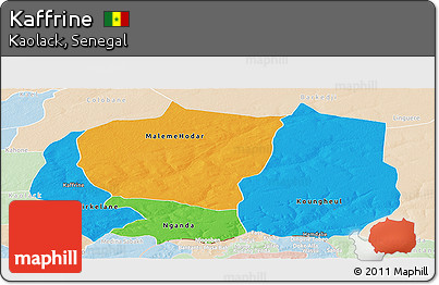 Political Panoramic Map of Kaffrine, lighten
