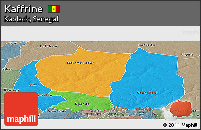 Political Panoramic Map of Kaffrine, semi-desaturated