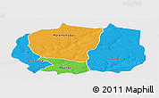 Political Panoramic Map of Kaffrine, single color outside