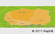 Political Shades Panoramic Map of Kaffrine, physical outside