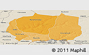 Political Shades Panoramic Map of Kaffrine, shaded relief outside