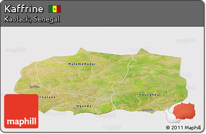 Satellite Panoramic Map of Kaffrine, cropped outside