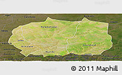 Satellite Panoramic Map of Kaffrine, darken