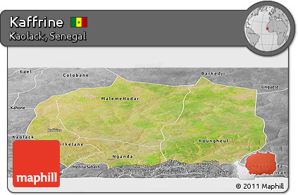 Satellite Panoramic Map of Kaffrine, desaturated