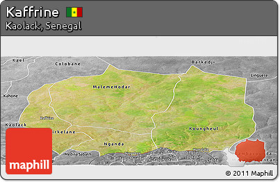 Satellite Panoramic Map of Kaffrine, desaturated