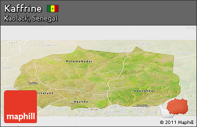 Satellite Panoramic Map of Kaffrine, lighten