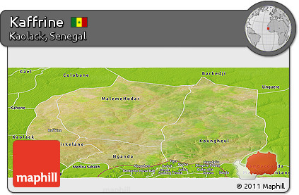 Satellite Panoramic Map of Kaffrine, physical outside