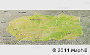 Satellite Panoramic Map of Kaffrine, semi-desaturated