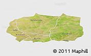 Satellite Panoramic Map of Kaffrine, single color outside