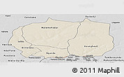 Shaded Relief Panoramic Map of Kaffrine, desaturated