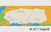 Shaded Relief Panoramic Map of Kaffrine, political outside