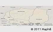 Shaded Relief Panoramic Map of Kaffrine, semi-desaturated