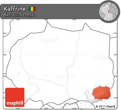 Blank Simple Map of Kaffrine, no labels