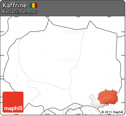 Blank Simple Map of Kaffrine, no labels