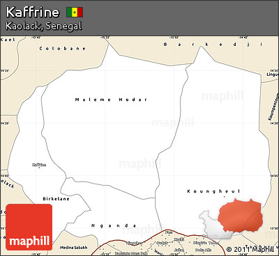 Classic Style Simple Map of Kaffrine