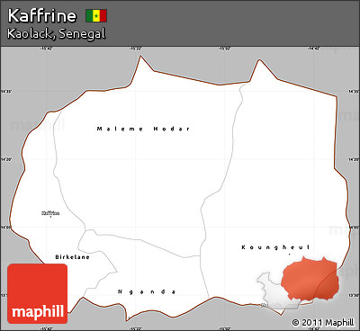 Gray Simple Map of Kaffrine, cropped outside