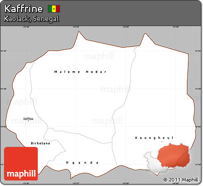 Gray Simple Map of Kaffrine, cropped outside