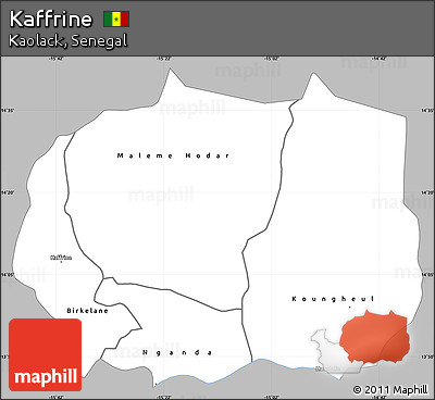 Gray Simple Map of Kaffrine, single color outside
