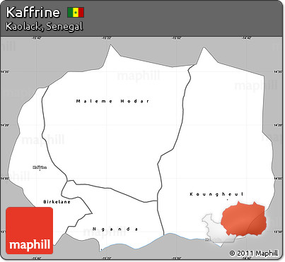 Gray Simple Map of Kaffrine, single color outside