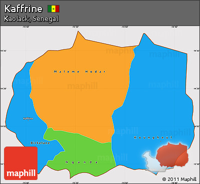 Political Simple Map of Kaffrine, cropped outside