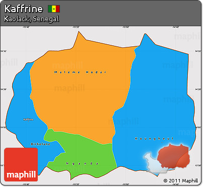 Political Simple Map of Kaffrine, cropped outside