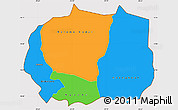 Political Simple Map of Kaffrine, cropped outside