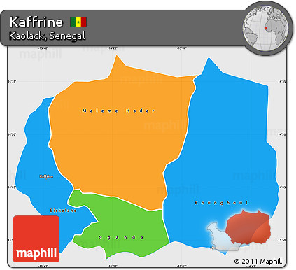 Political Simple Map of Kaffrine, single color outside