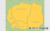 Savanna Style Simple Map of Kaffrine, single color outside