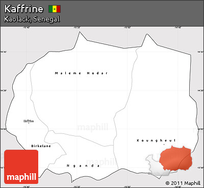 Silver Style Simple Map of Kaffrine, cropped outside