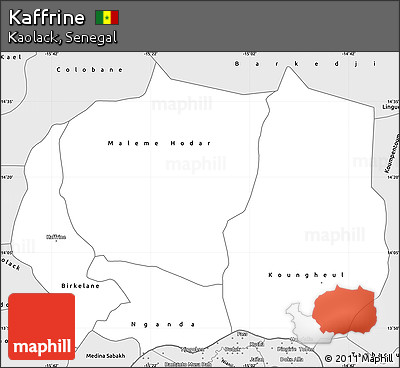 Silver Style Simple Map of Kaffrine