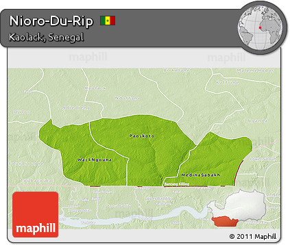 Physical 3D Map of Nioro-Du-Rip, lighten