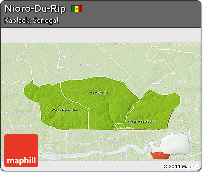 Physical 3D Map of Nioro-Du-Rip, lighten