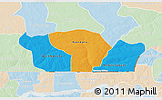 Political 3D Map of Nioro-Du-Rip, lighten