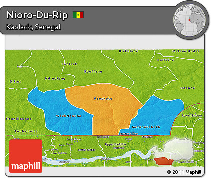 Political 3D Map of Nioro-Du-Rip, physical outside
