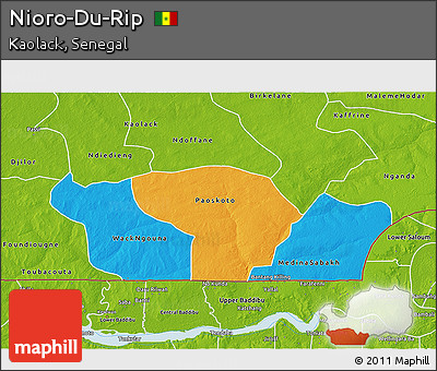 Political 3D Map of Nioro-Du-Rip, physical outside