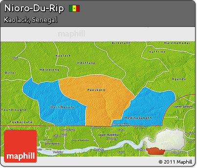 Political 3D Map of Nioro-Du-Rip, physical outside