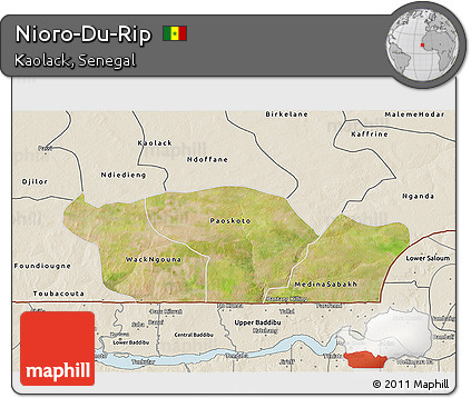 Satellite 3D Map of Nioro-Du-Rip, shaded relief outside