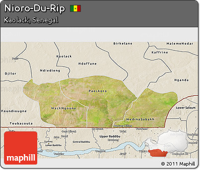 Satellite 3D Map of Nioro-Du-Rip, shaded relief outside