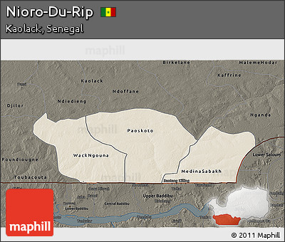 Shaded Relief 3D Map of Nioro-Du-Rip, darken