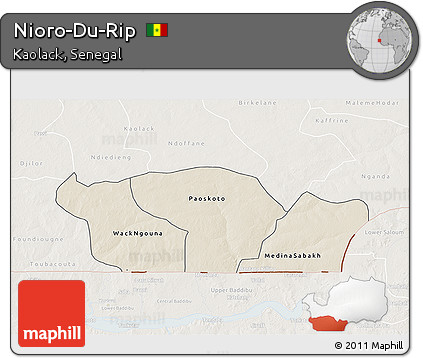 Shaded Relief 3D Map of Nioro-Du-Rip, lighten