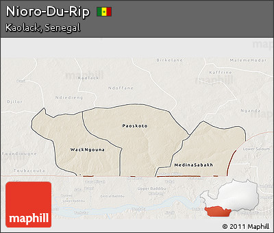 Shaded Relief 3D Map of Nioro-Du-Rip, lighten