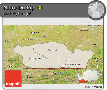Shaded Relief 3D Map of Nioro-Du-Rip, satellite outside