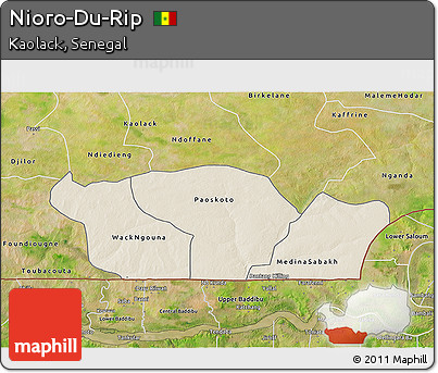 Shaded Relief 3D Map of Nioro-Du-Rip, satellite outside