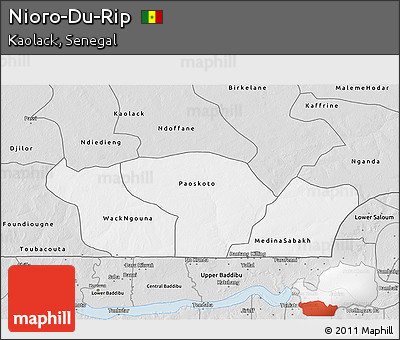Silver Style 3D Map of Nioro-Du-Rip